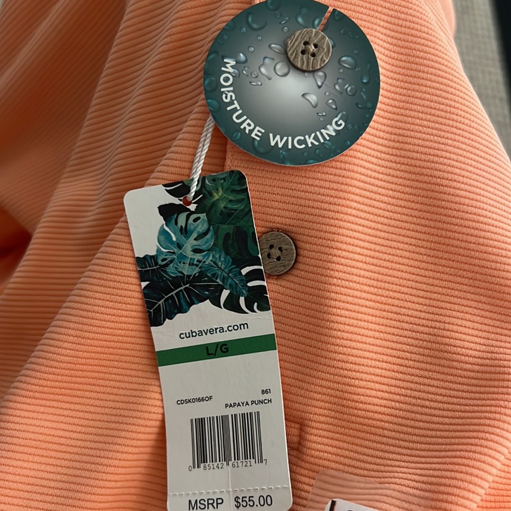 Cubavera Polo Shirt Size Large Papaya Punch New With Tags - Picture 6 of 6